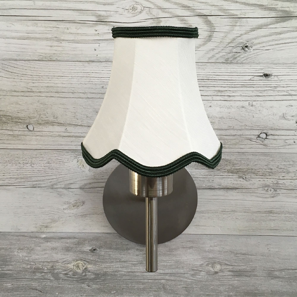 Scalloped Candle Shade Cream & Green